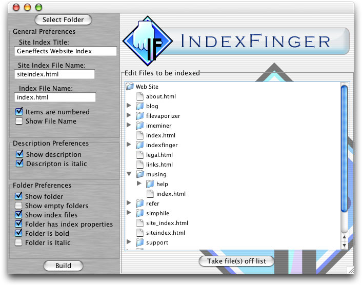 IndexFinger – Site Index Generator for Your Web Site | Geneffects